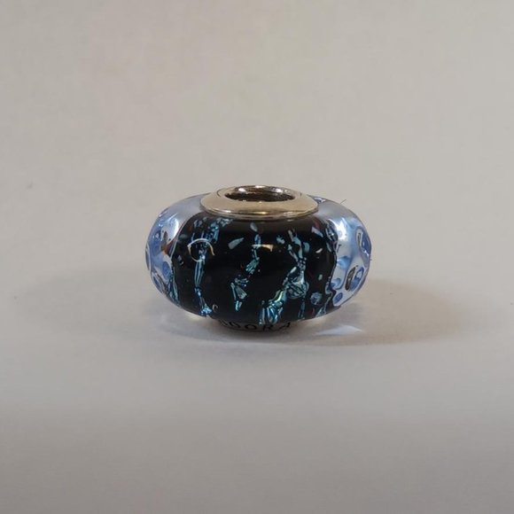 Pandora Wavy Dark Blue Murano Glass Ocean Charm - Picture 3 of 4